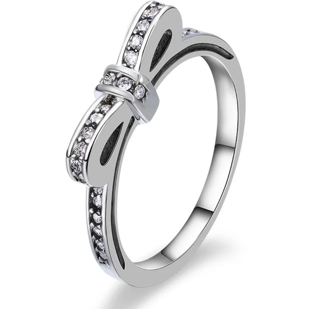Ribbon Bow Cubic Zirconia Ring